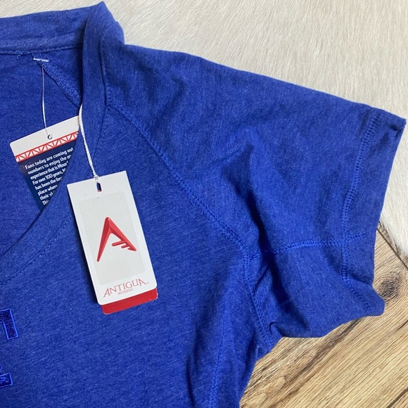 Women's Antigua Texas Rangers Notch Neck Top in royal blue - Picture 5 of 6